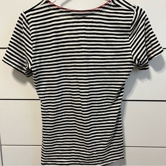 Anthropologie Black & White Stripe Blouse - Picture 3 of 5